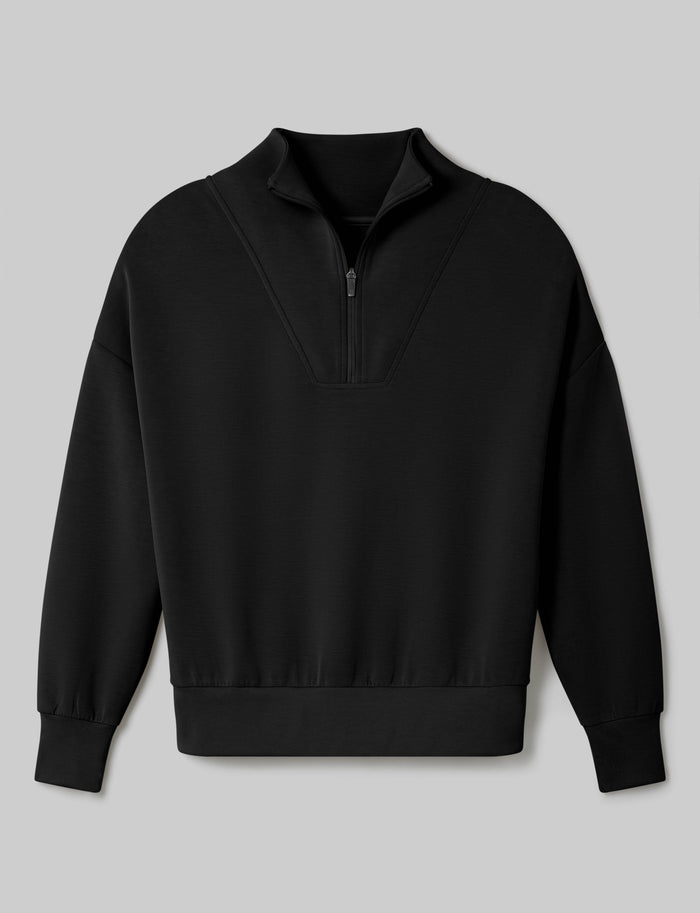 OLD::Women’s Luxe Traveler Knit Quarter-Zip::Black::Swatch