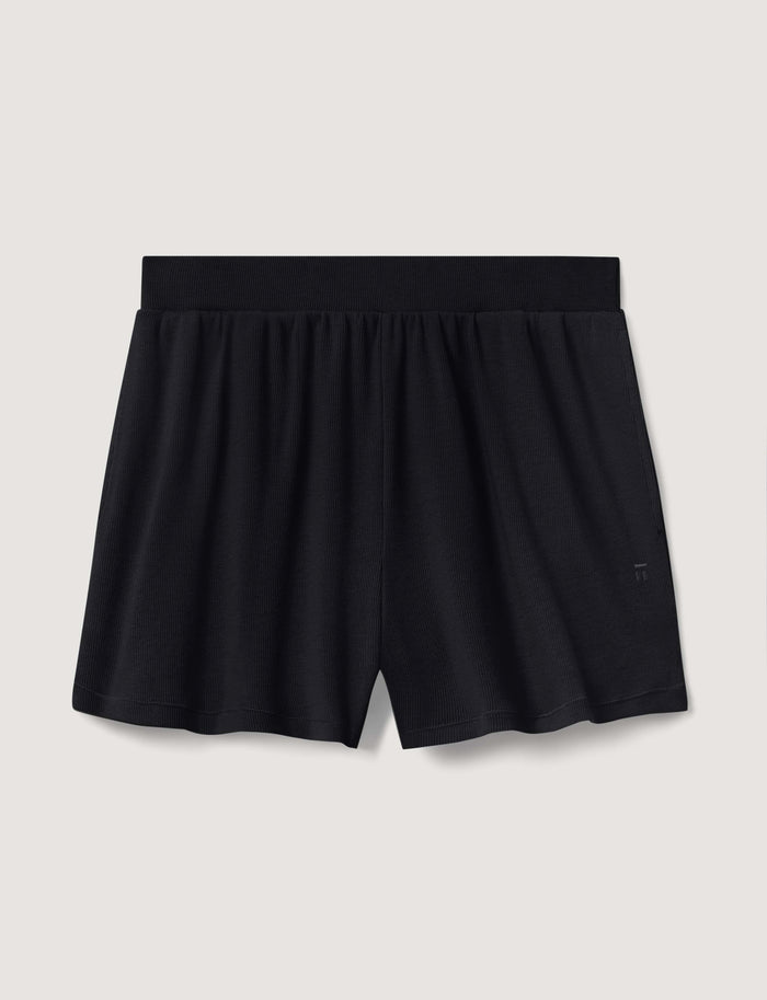 Women's Micro Rib Lounge Short::Black::Swatch