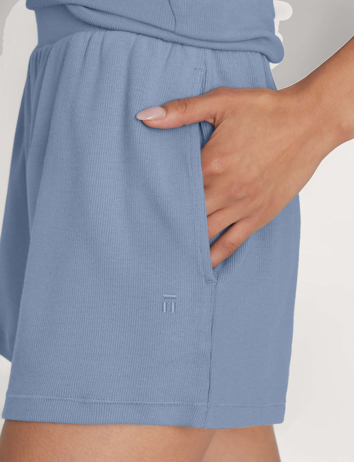 Women's Micro Rib Lounge Short::Rain Washed