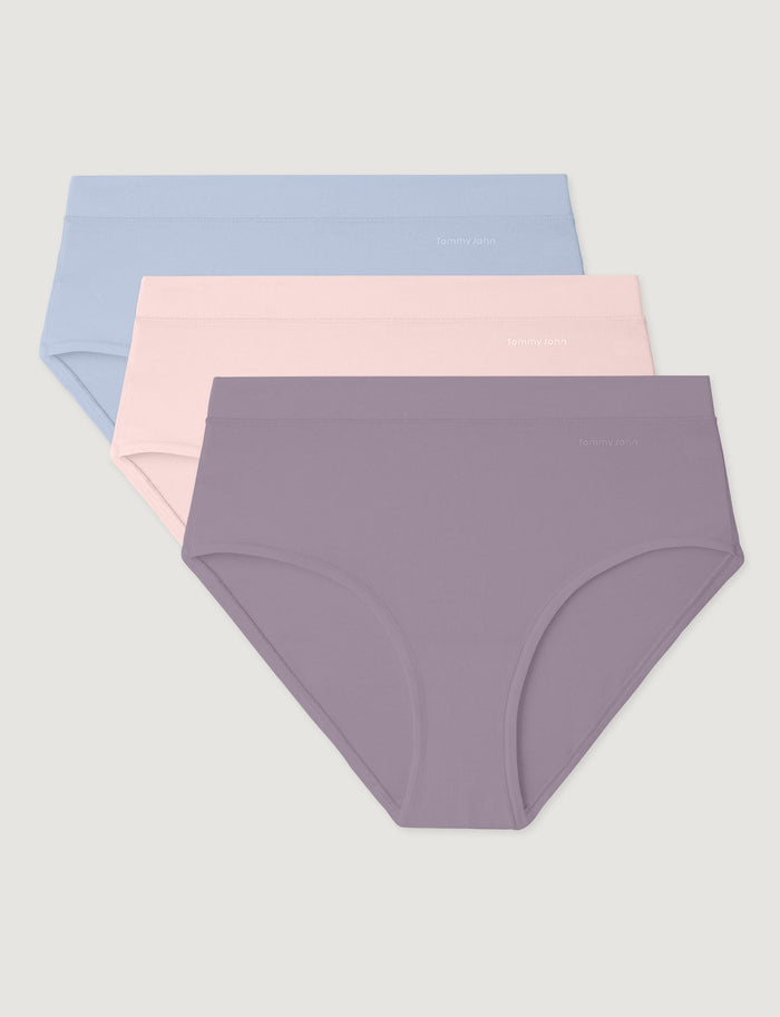 Women's Second Skin High Rise Brief (3-Pack)::Halogen Blue/Rosewater/Nirvana