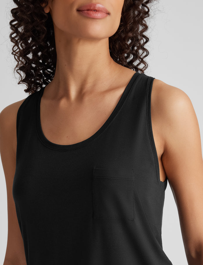 OLD::Women's Second Skin Sleep Pocket Tank & Short Set::Black