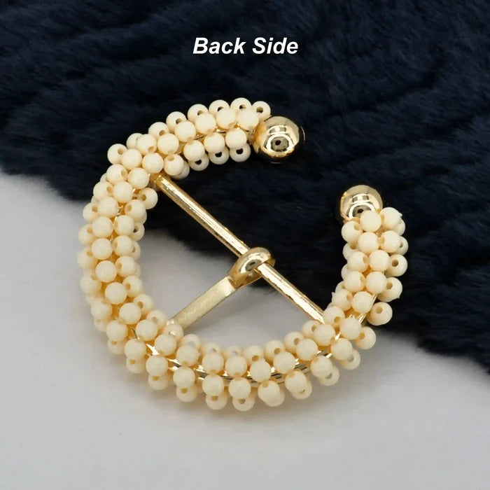 Ani Accessories Wooden C Buckle with Wooden Beads for Belt and Bag DIY Sewing Craft Apparel Decoration Accessory