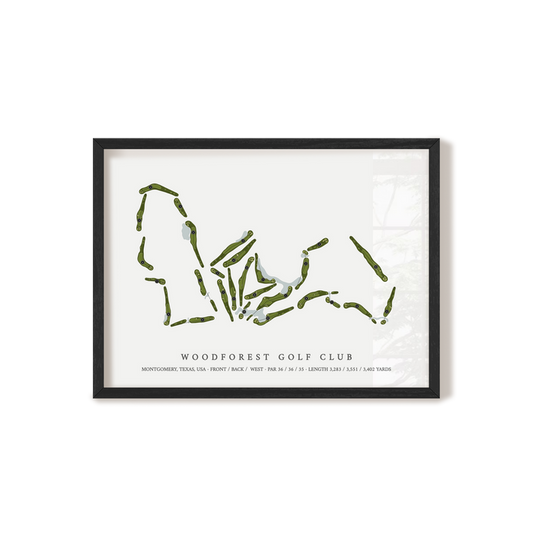 Woodforest Golf Club | Golf Course Map | Black Frame
