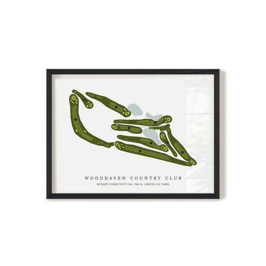 Woodhaven Country Club | Golf Course Map | Black Frame