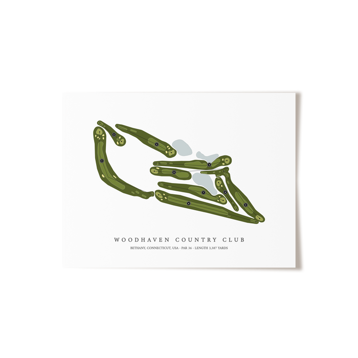 Woodhaven Country Club | Golf Course Map | Unframed