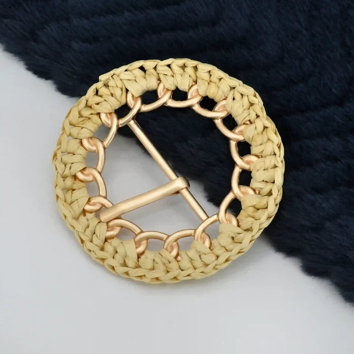 Woven Chain Raffia Buckle