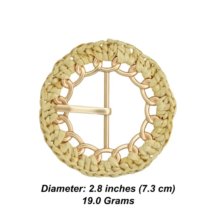 Woven Chain Raffia Buckle