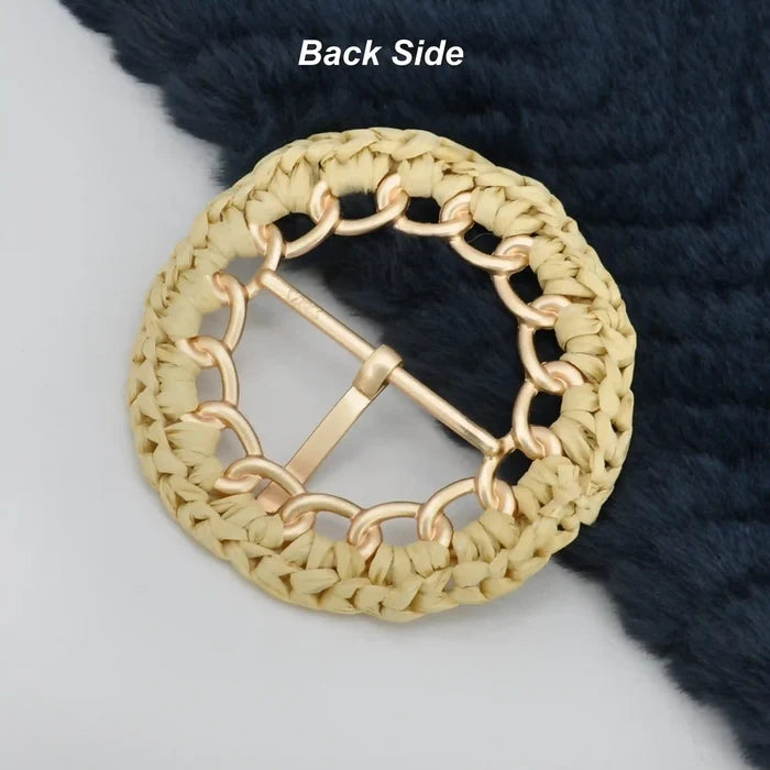 Woven Chain Raffia Buckle