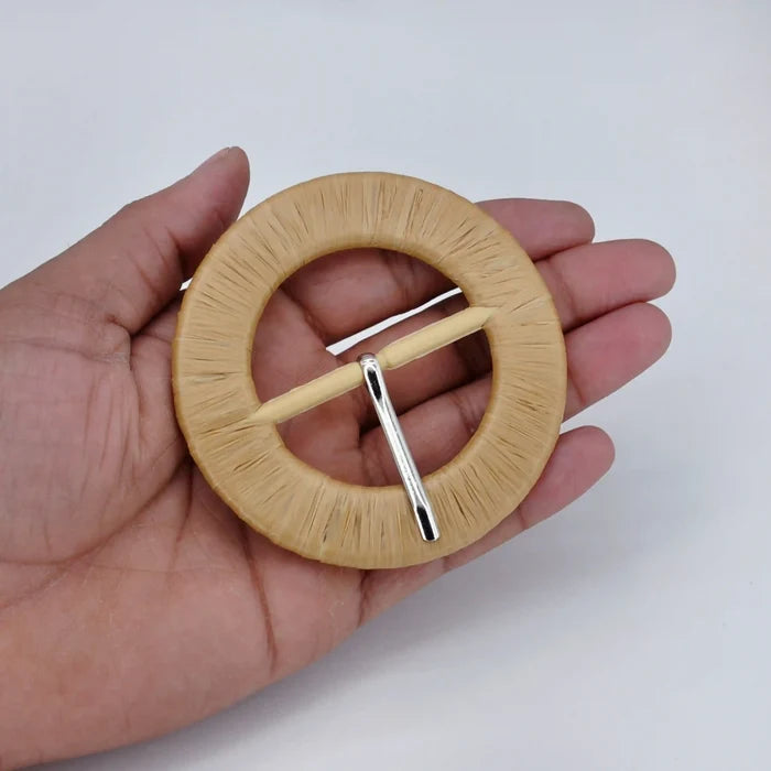 Woven Chain Raffia Buckle