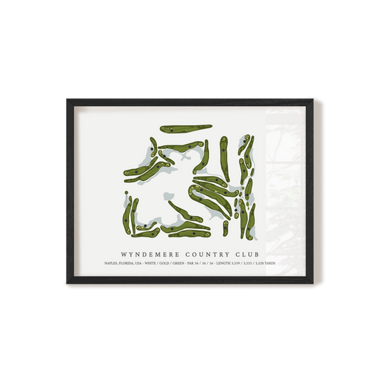 Wyndemere Country Club | Golf Course Map | Black Frame