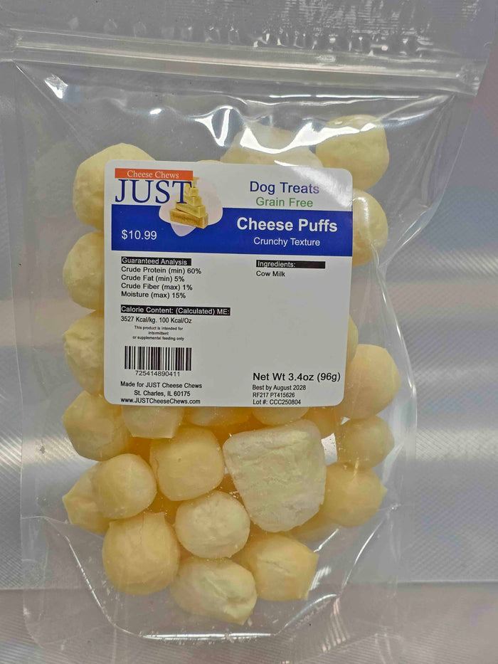 Yak Cheese Puffs Dog treat bag 3.4 oz (Your/Our/No label)