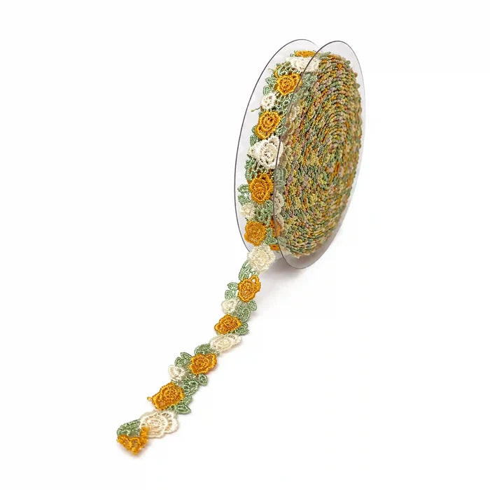 Yellow Green Floral Lace