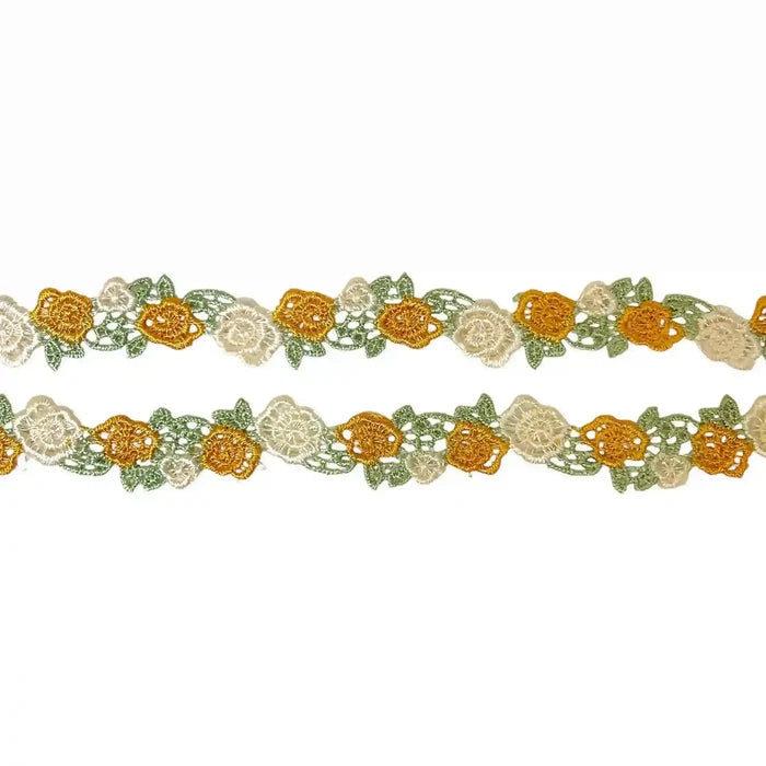 Yellow Green Floral Lace