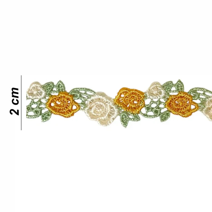 Yellow Green Floral Lace