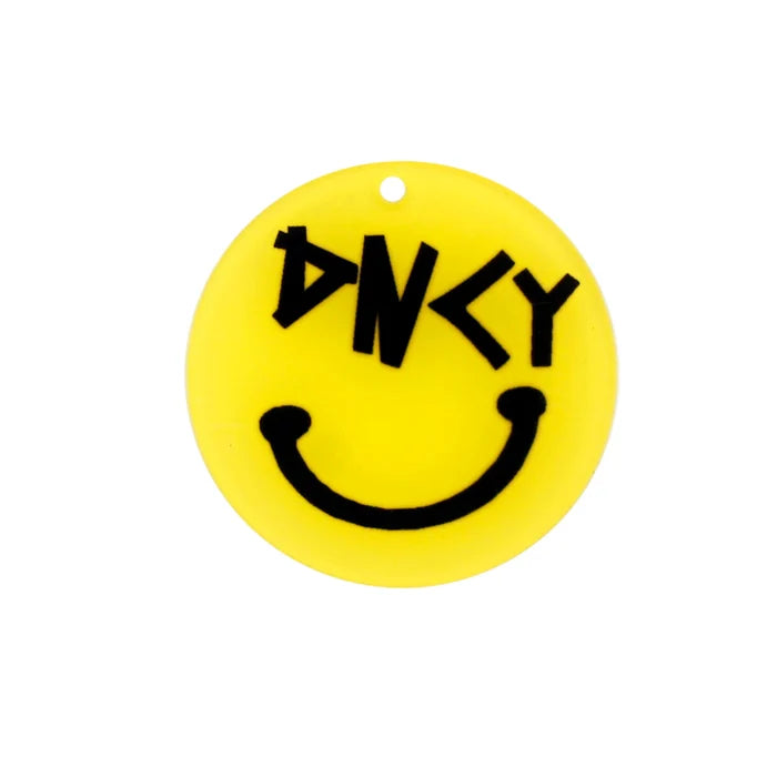 Yellow Onky Face Acrylic Emoji Brooch Pin
