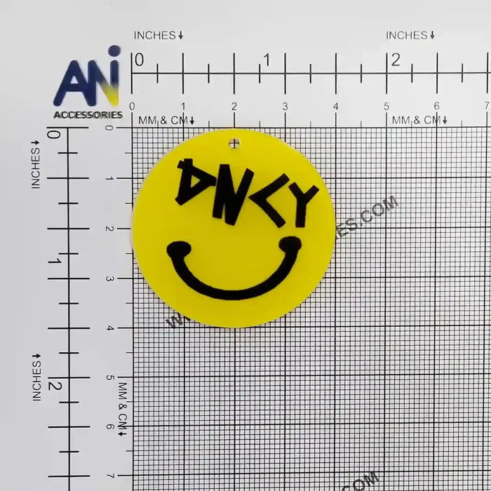 Yellow Onky Face Acrylic Emoji Brooch Pin