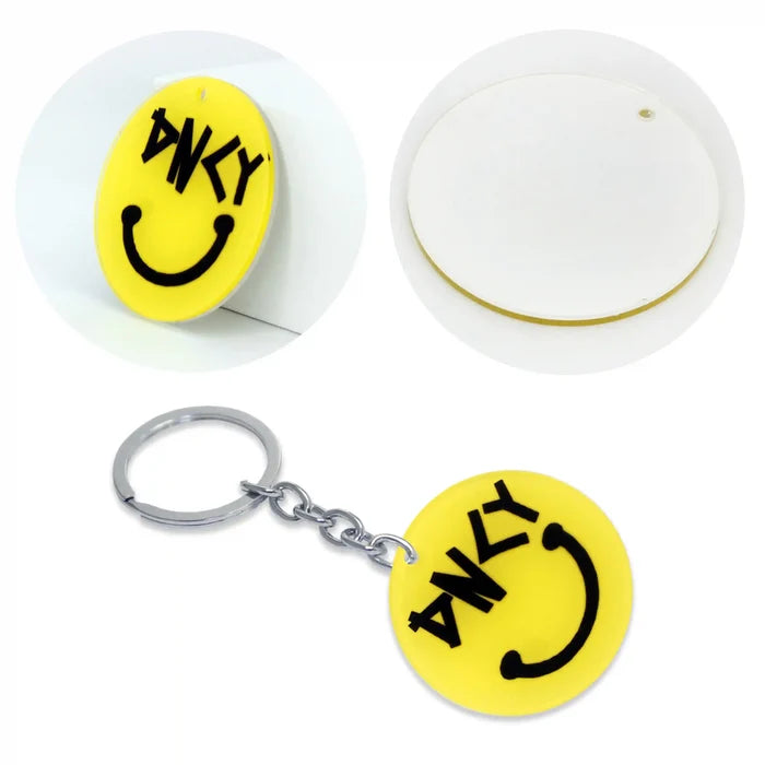 Yellow Onky Face Acrylic Emoji Brooch Pin