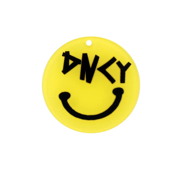 Yellow Onky Face Acrylic Emoji Brooch Pin